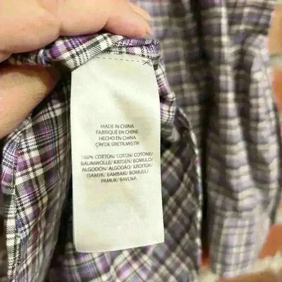 Polo Ralph Lauren Casual Purple & Black Cotton Button Down Size L - Picture 6 of 6